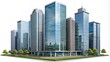 © Wanlop - Modern skyscraper building isolated on transparent background, sleek high-rise cityscape with sleek office firm architecture, perfect for infrastructure visual concept designs.