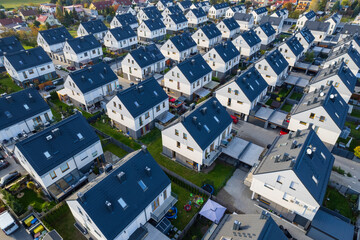 Wall Mural - aerial view of a suburban single-family housing estate