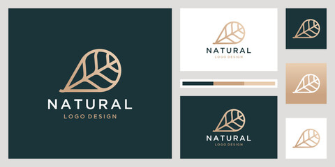 Wall Mural - Abstract floral with root icon set vector logo template, elegant and luxury concept vector illustration