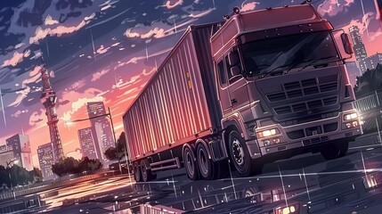 Wall Mural - Logistics and transportation, Integrated warehousing and transportation operation service. 