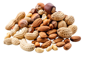Nuts isolated on transparent background