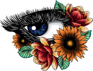 Poster - Beautiful woman eye draw vector illustration design