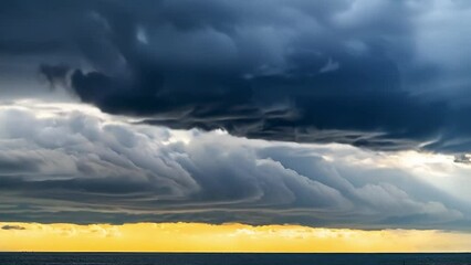 Poster - Dark sky and black clouds before rain dramatic black cloud and thunderstorm