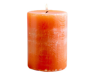 Wall Mural - Orange candle isolated on transparent background