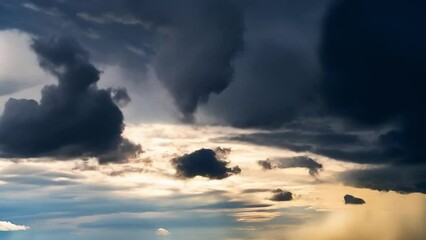 Poster - Dark sky and black clouds before rain dramatic black cloud and thunderstorm