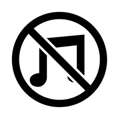 Sticker - No music glyph icon