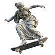 © Gasi - Greek female statue on a skateboard ,isolated on white background , PNG die-cut, clipart