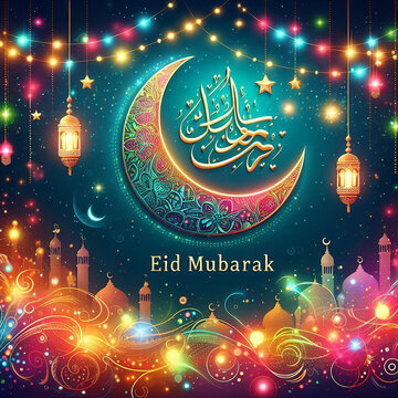 Eid mubarak islamic greetings background