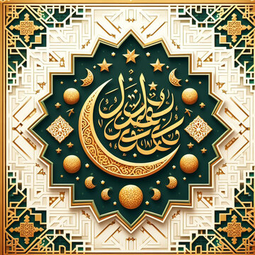 Eid mubarak islamic greetings background