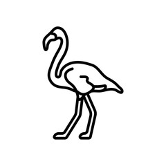 Wall Mural - Flamingo Outline Icon, Vector illustration