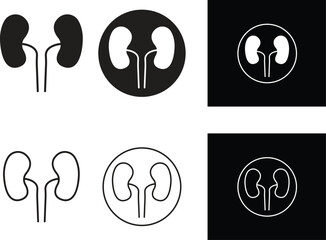 Poster - Set of Black Dialysis icons in Flat styles. Symbols use on web and mobile apps, logos, print media. Vectors illustration from medical and health collection editable stock on transparent background.