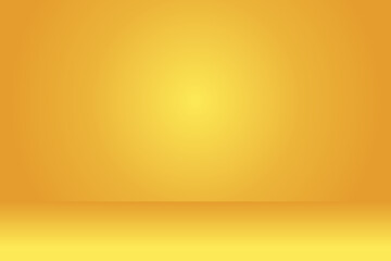 Wall Mural - empty yellow 3d studio background, vector illustration for product display backdrop