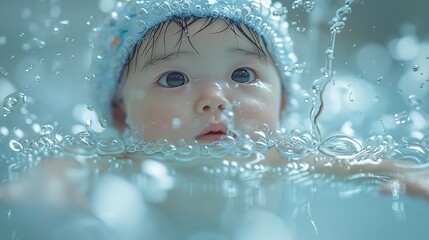 Wall Mural - child in the shower