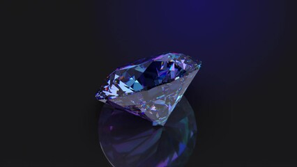 Wall Mural - 3d rendering of a sparkling diamond with dark background