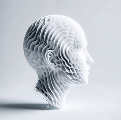 Poster - surreal sculpture of the human head