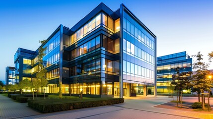 Wall Mural - Exterior view of an modern designed office building