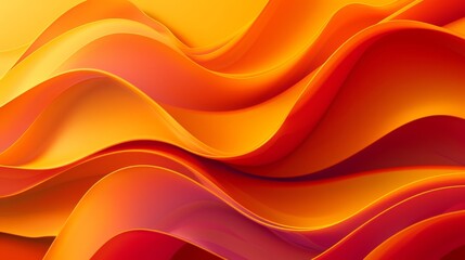 Aufkleber - Orange abstract waves wave overlapping 3d layers texture background banner for presentation design or business illustration