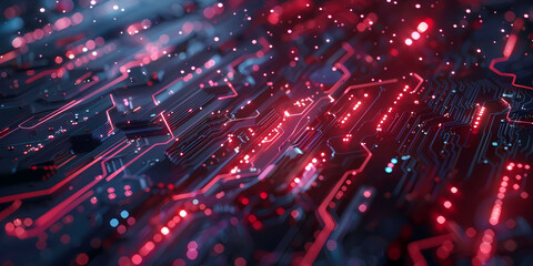 Poster - Technology AI abstract digital futuristic circuit, Cyber science tech, Innovation communication illustration.