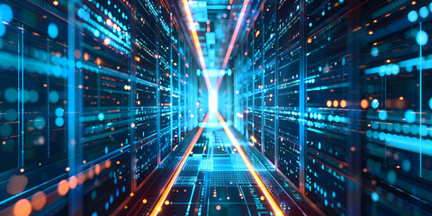 Poster - Technology AI abstract digital futuristic circuit, Cyber science tech, Innovation communication illustration.