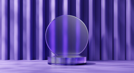 Poster - Purple minimal podium for product display background 3d rendering	
