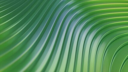 Poster - 3d abstract background with gradient green curved lines forming a pattern