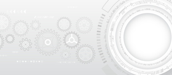 Aufkleber - abstract hi tech communication for presentation or banner. sci-fi gray background with various techn