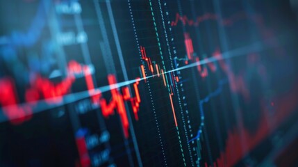 Wall Mural - A close-up of a stock market index chart showing trends over time, indicating overall market performance