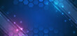 © arthead - Abstract hexagons, futuristic concept. Data transfer and protection, internet communication on a blue background. High computer technology design. Modern science vector presentation.