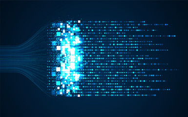 Poster - Big data visualization. Social network, financial analysis of complex databases. Data mining. Vector technology background. Information analytics concept.
