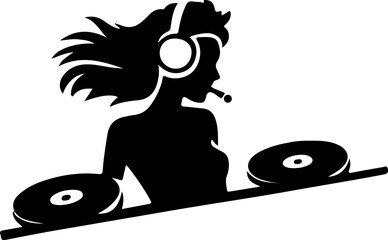 Female DJ silhouette