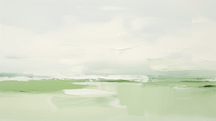 Wall Mural - Minimalist green landscape art