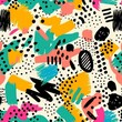 © Oksana Smyshliaeva - Vibrant Abstract Pattern with Colorful Brush Strokes and Dots