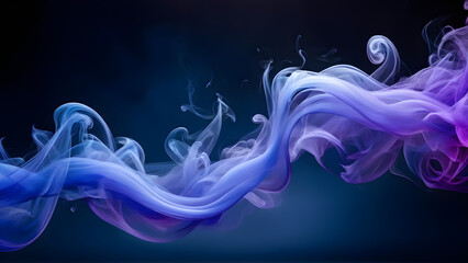 Wall Mural - Abstract Smoke Trails Swirling on a Smoky blue and purple Background