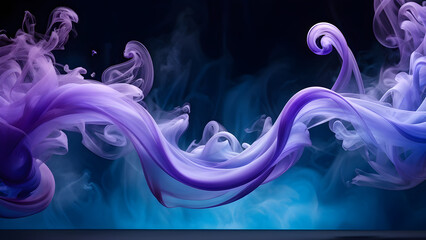 Wall Mural - Abstract Smoke Trails Swirling on a Smoky blue and purple Background