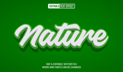 Leinwandbilder - Editable 3d text style effect - Green Naturet text effect Template
