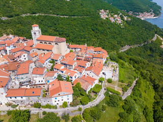 Wall Mural - Aerial view of Mošćenice in Istra, Croatia