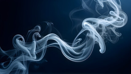 Wall Mural - Abstract Smoke Trails Swirling on a Smoky light blue Background