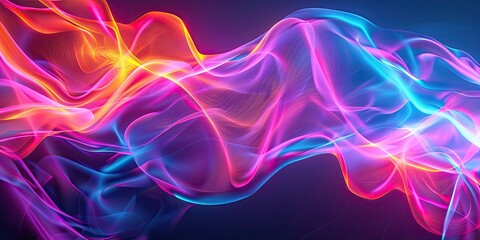 Wall Mural - Colorful Abstract Light Waves