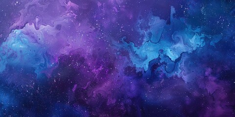 Majestic Purple and Blue Cosmos Art