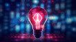 © ma - Light bulb shining, digital data and innovation concept