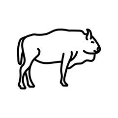 Wall Mural - Bison Outline Icon, Vector illustration