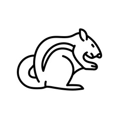 Wall Mural - Chipmunk Outline Icon, Vector illustration