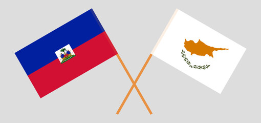 Wall Mural - Crossed flags of Haiti and Cyprus. Official colors. Correct proportion