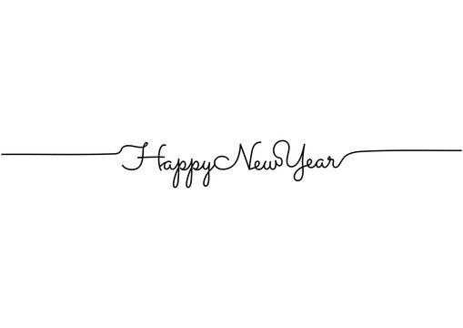 Line art, new year lettering. for postcard design. font.