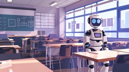 Virtual Reality Futuristic AI Tutor in Interactive Digital Classroom