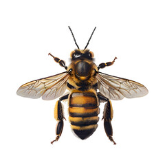 Wall Mural - Realistic Honey bee top view isolated on transparent background