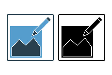 Poster - Photo Editor icon. icon related to edit tool. suitable for web site, app, user interfaces, printable etc. solid icon style. simple vector design editable