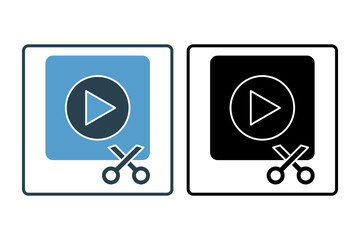 Poster - Video Editor icon. icon related to edit tool. suitable for web site, app, user interfaces, printable etc. solid icon style. simple vector design editable