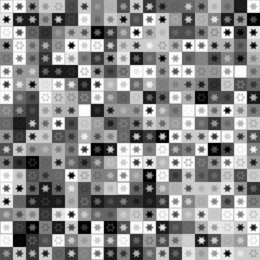 Wall Mural - Abstract gray seamless background with squares and stars inside them.