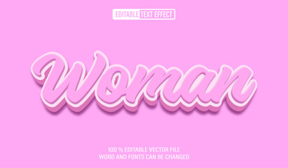 Poster - Editable 3d text style effect - Women Pink text effect Template